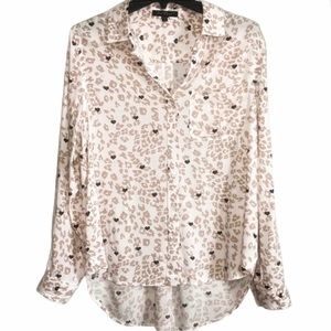 Velvet Heart | Button Down Leopard & Hearts print Shirt